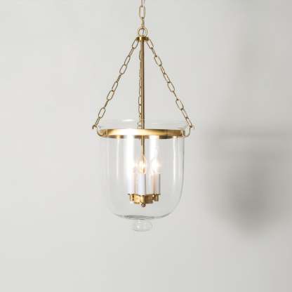 Verona Brass Glass Lantern Pendant Lamp