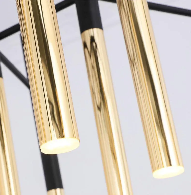 Marilyn Modern Tubular Metal Chandelier Living Room Hallway Bedroom