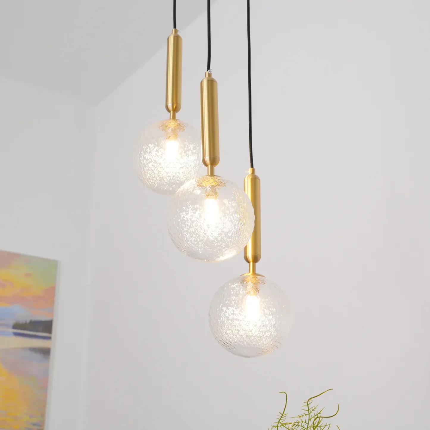 Hailie Minimalisme Métal Verre Suspensions Chambre à Coucher Salon