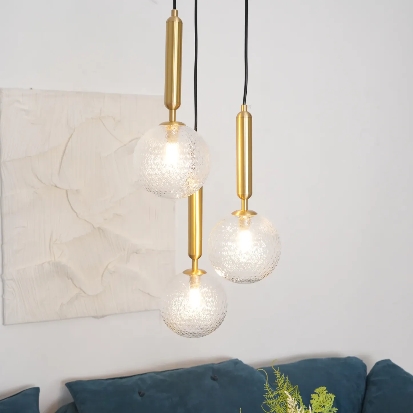 Hailie Minimalisme Métal Verre Suspensions Chambre à Coucher Salon