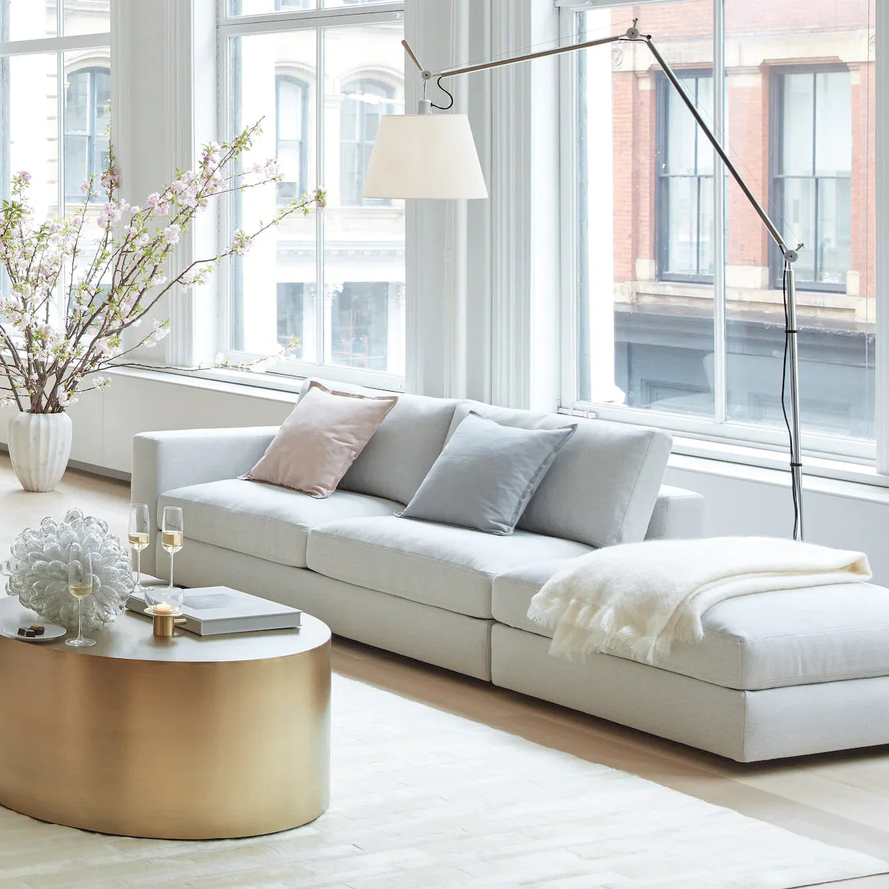 Axis Modern Chrome Floor Lamp
