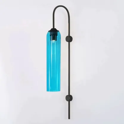 Hailie Minimalism Metal Gold Black Glass Wall Lamp Bedroom Living Room