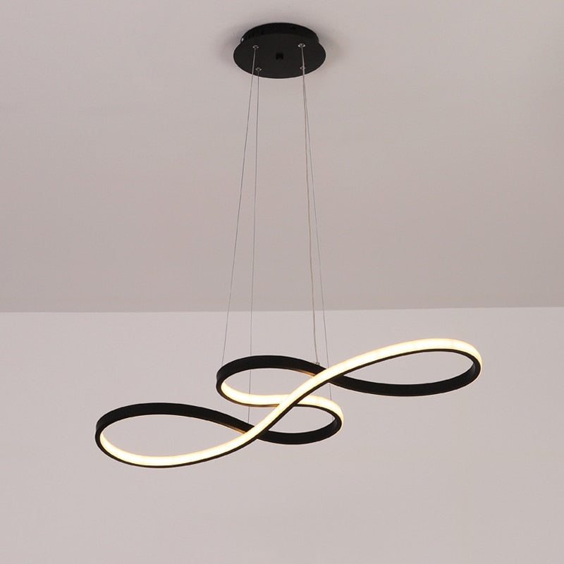 Louise Suspension Linéaire Nordique, Acrylique/Metal, Noir/Blanc/Or, Chambre