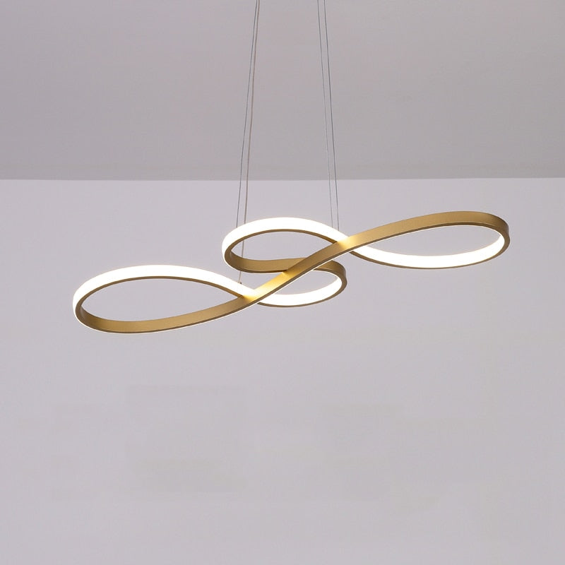 Louise Suspension Linéaire Nordique, Acrylique/Metal, Noir/Blanc/Or, Chambre