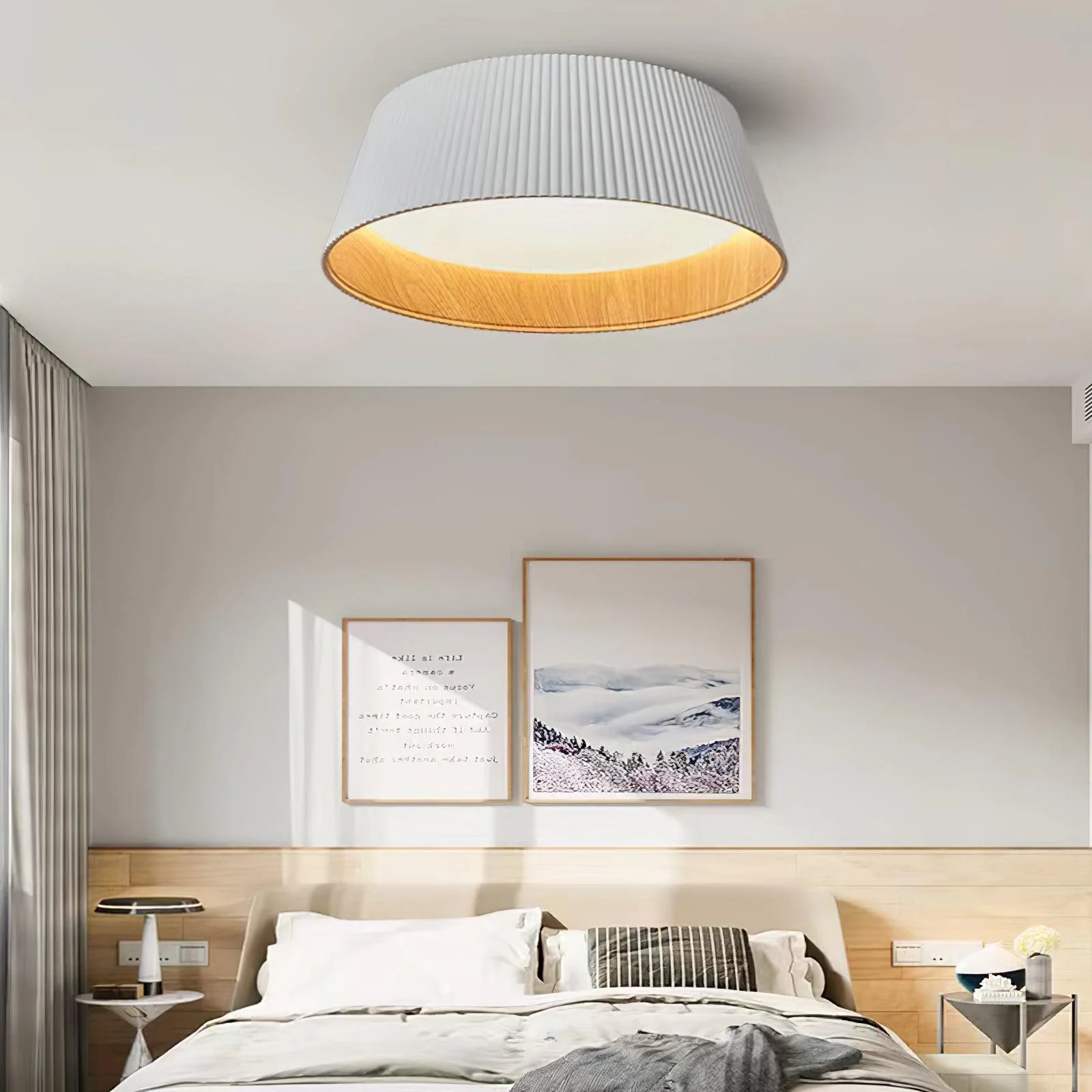 Ozawa Moderne Minimalisme Rond Métal Plafonnier Chambre à Coucher Couloir