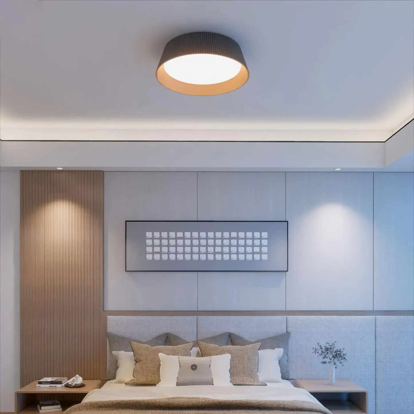 Ozawa Moderne Minimalisme Rond Métal Plafonnier Chambre à Coucher Couloir