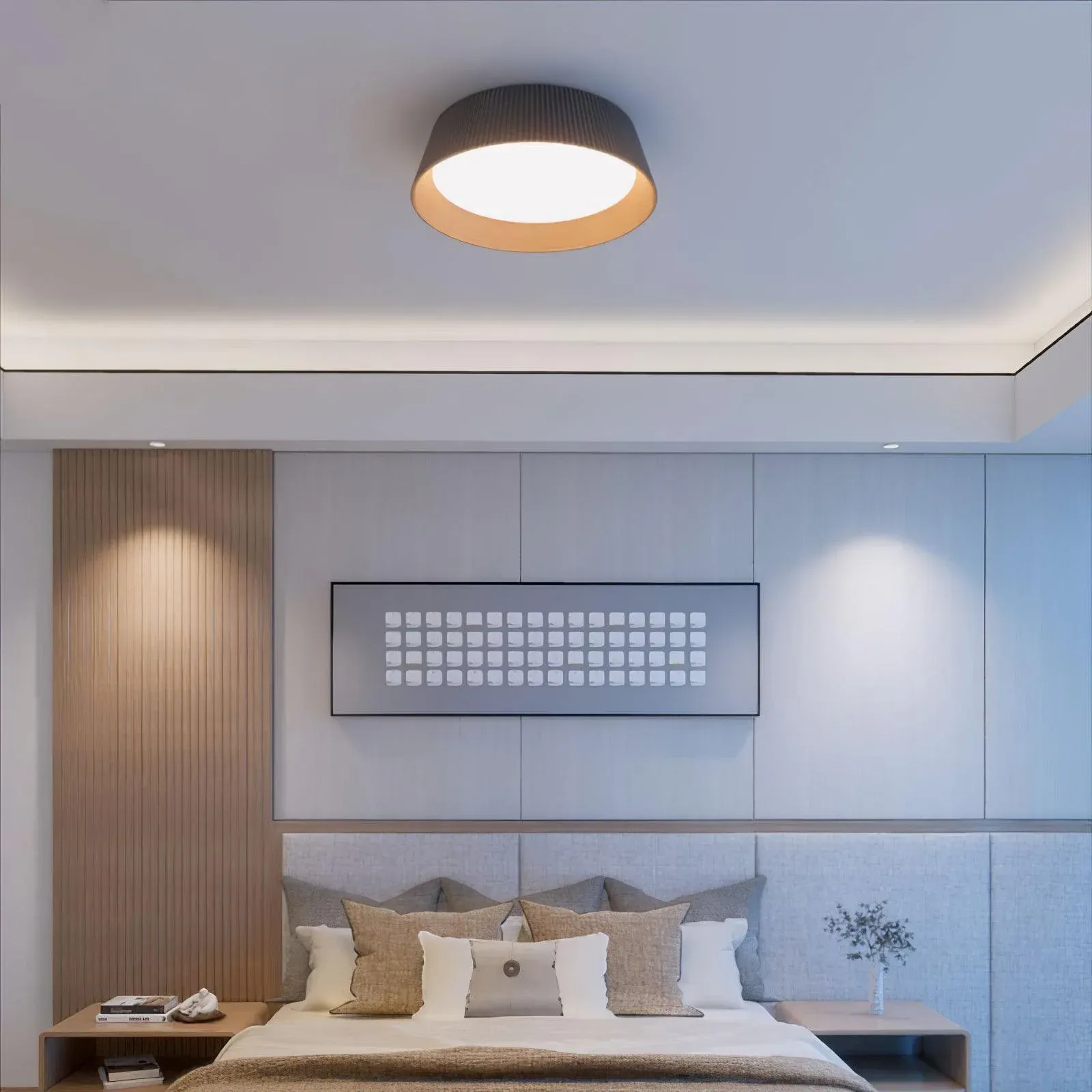 Ozawa Moderne Minimalisme Rond Métal Plafonnier Chambre à Coucher Couloir