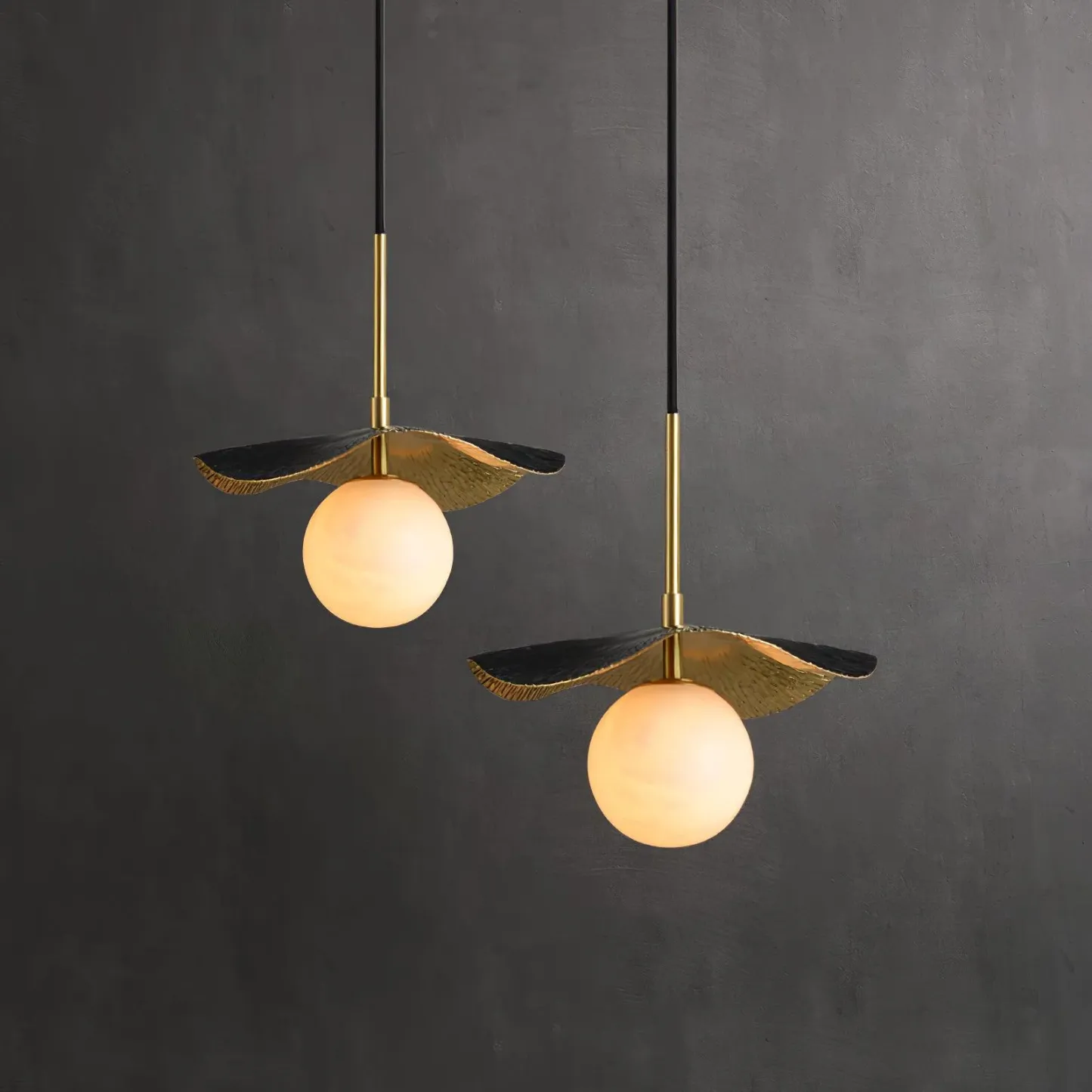 Jade Moderne Inhabituel Lotus Feuille Suspensions Chambre à Coucher Salon