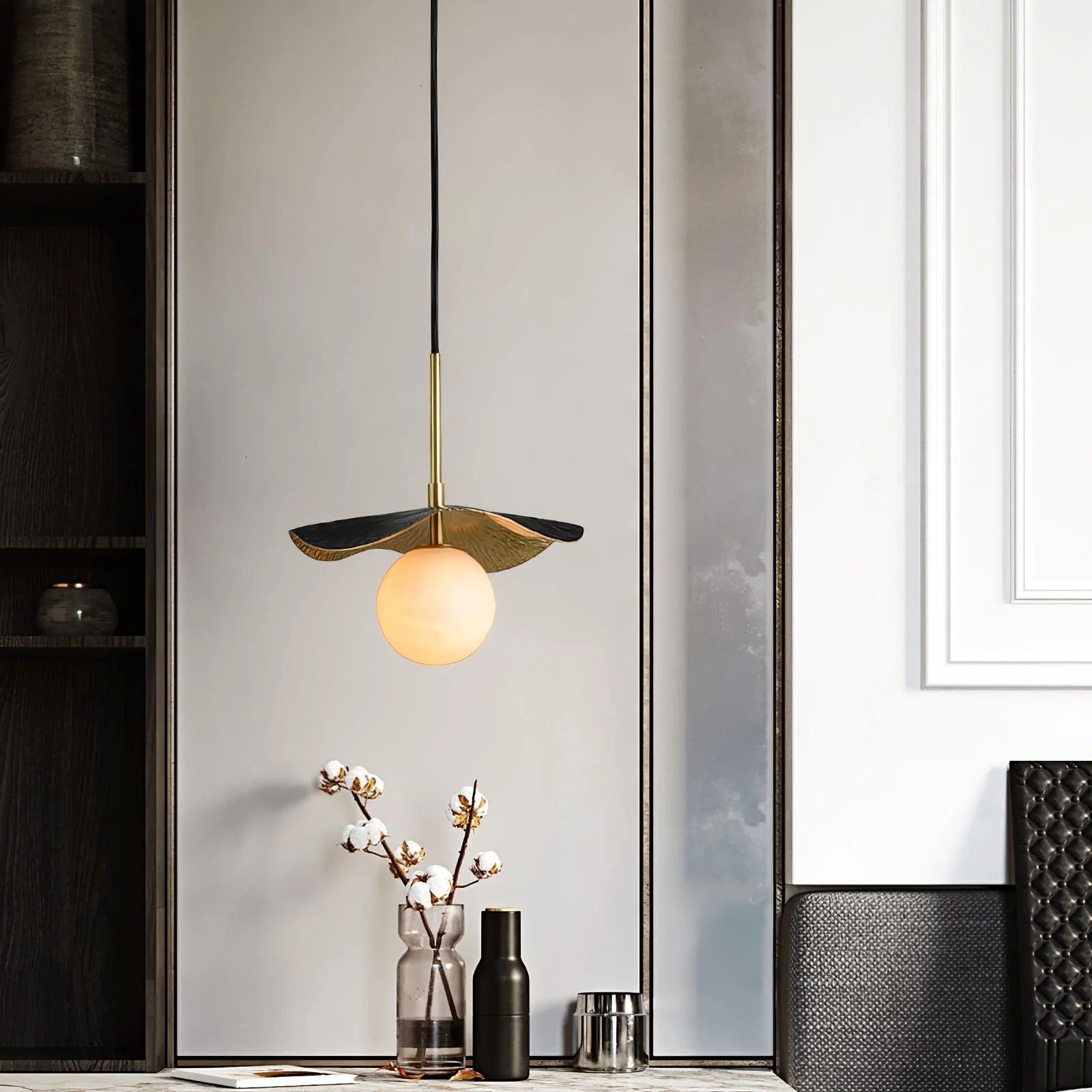 Carins Modern Unusual Lotus Leaf Pendant Light Bedroom Living Room