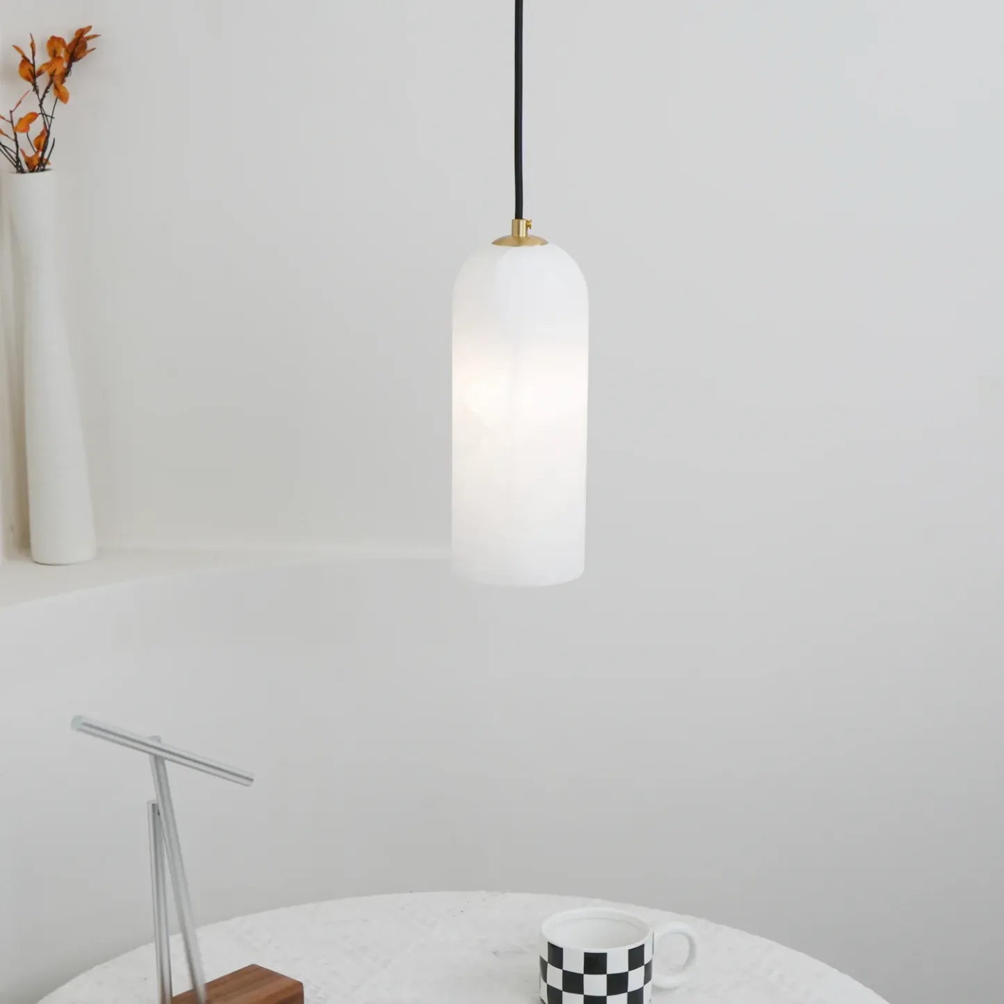 Jade Minimalisme Métal Albâtre Suspensions Chambre à Coucher Salon