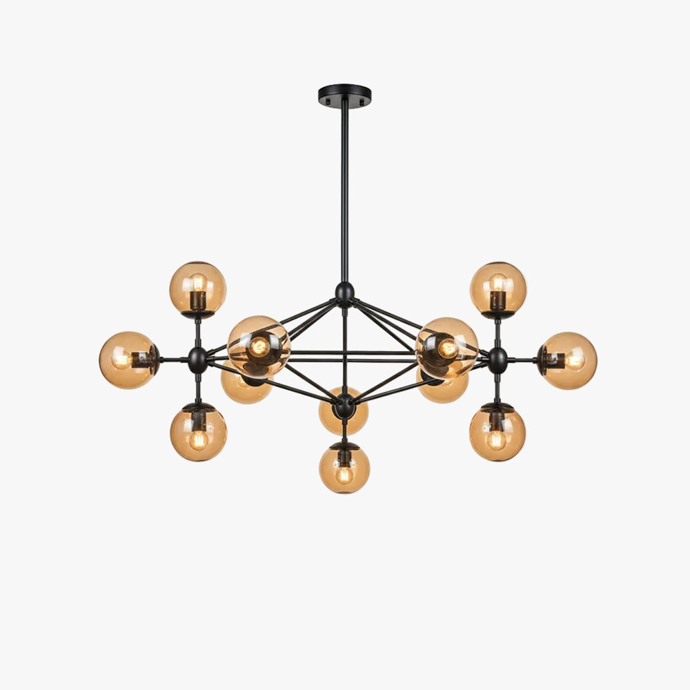 Halo Amber Glass Balls Chandelier