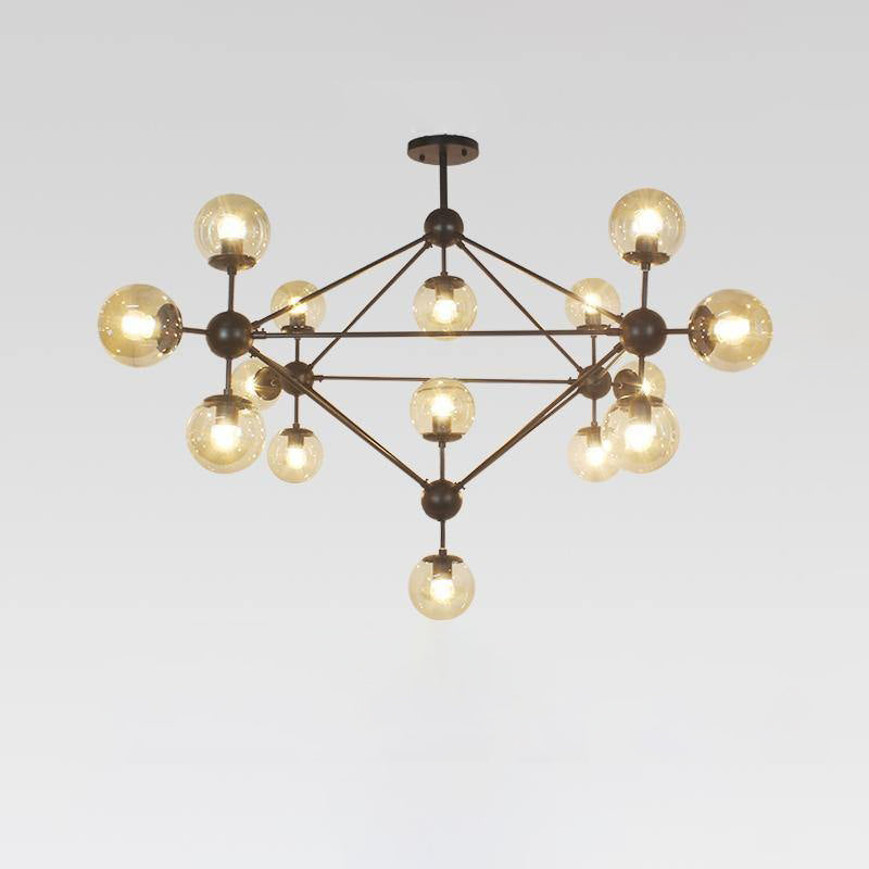 Halo Amber Glass Balls Chandelier