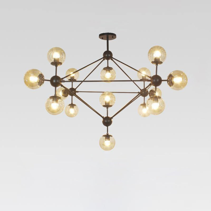 Halo Amber Glass Balls Chandelier