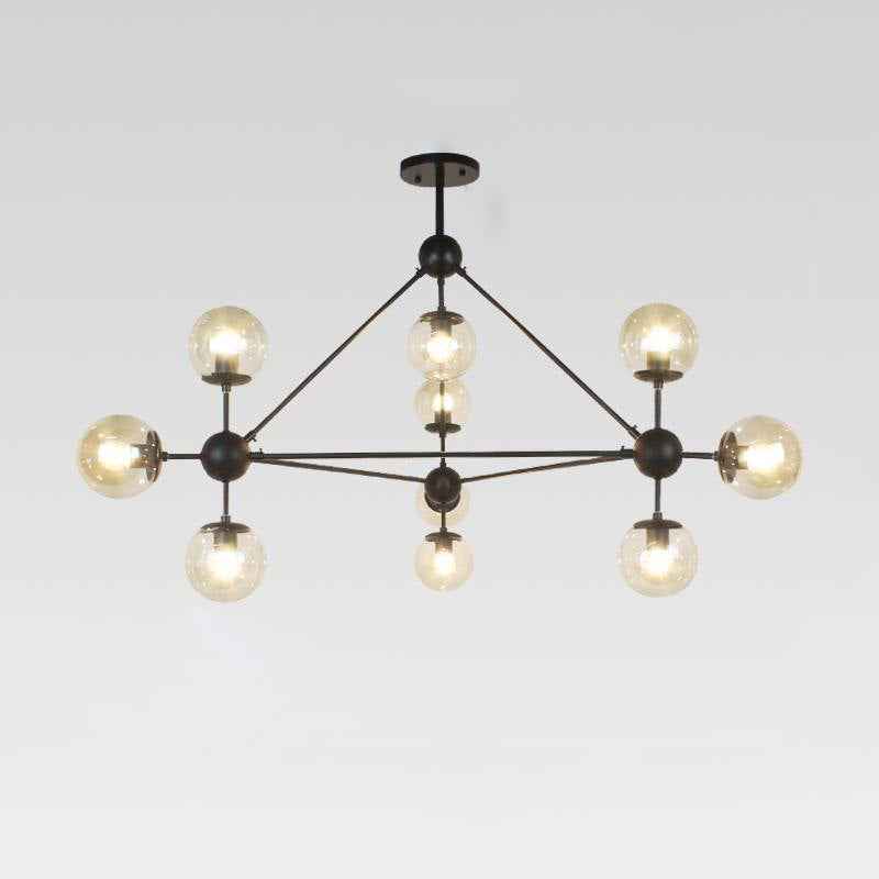 Halo Amber Glass Balls Chandelier
