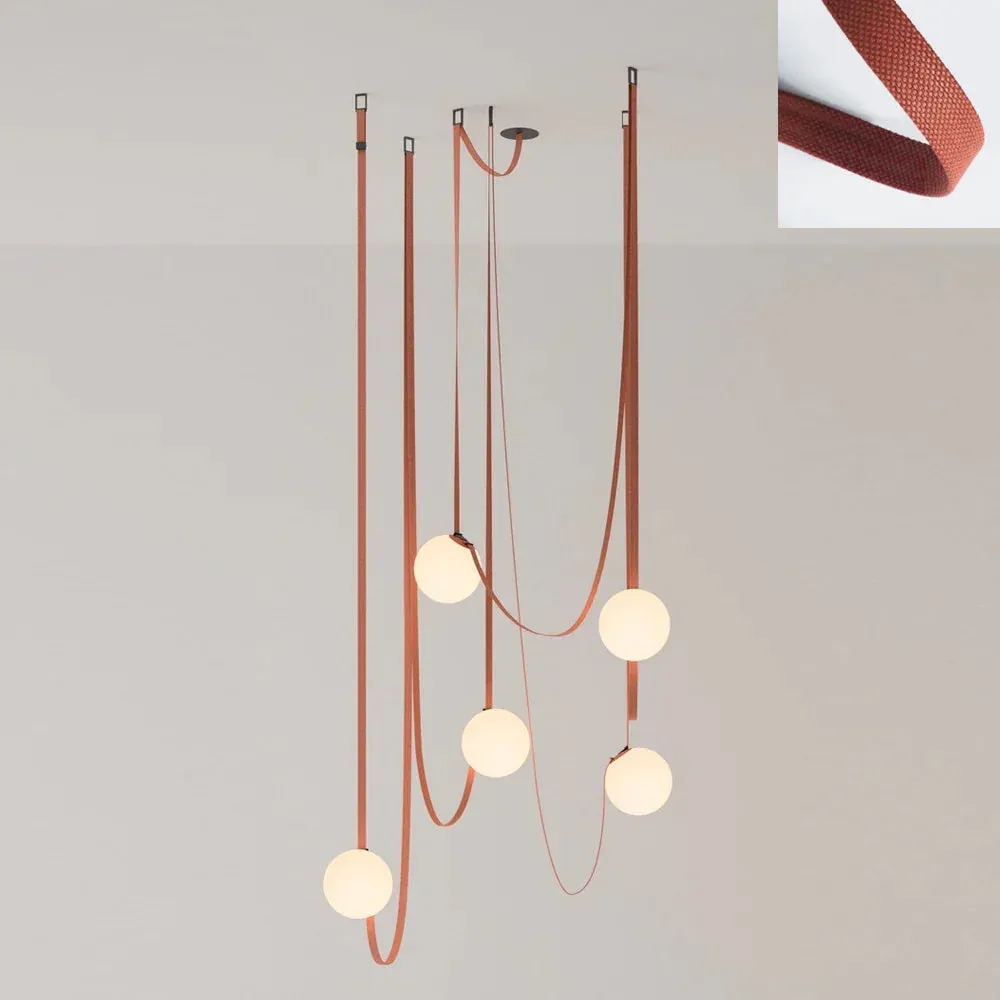 Valentina Modern Unusual Leather Canvas Pentand Light Living Room Bedroom