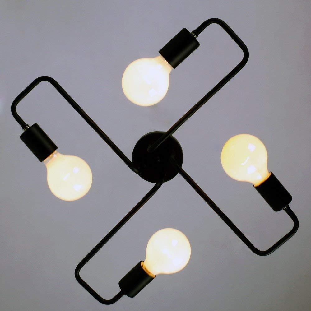 Multiple Rod Vintage Iron Ceiling Lamp