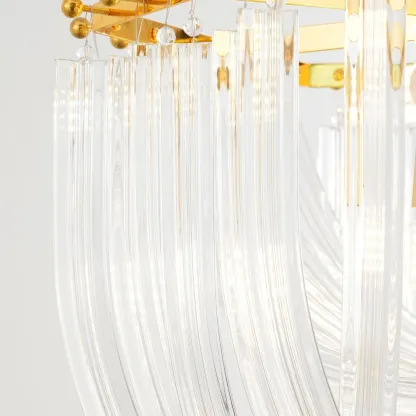 Marilyn Vintage Metal Glass Gold Clear Pendant Light Bedroom Living Room