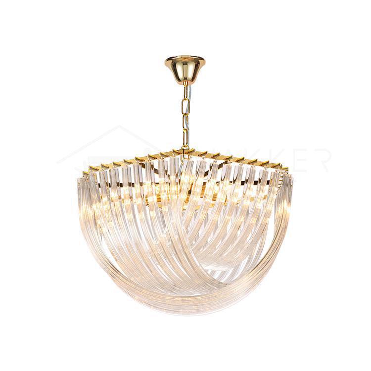 Marilyn Vintage Metal Glass Gold Clear Pendant Light Bedroom Living Room