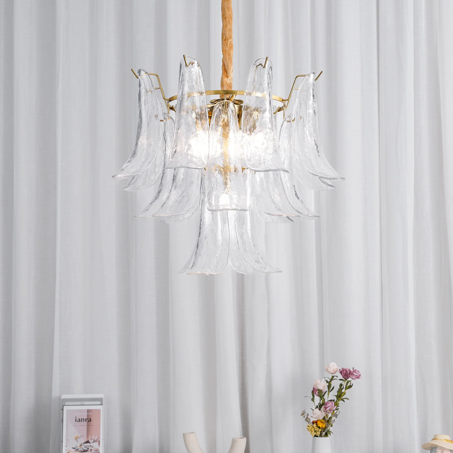 Marilyn Vintage Luxe Métal Verre Lustre Salon Salle à Manger Chambre