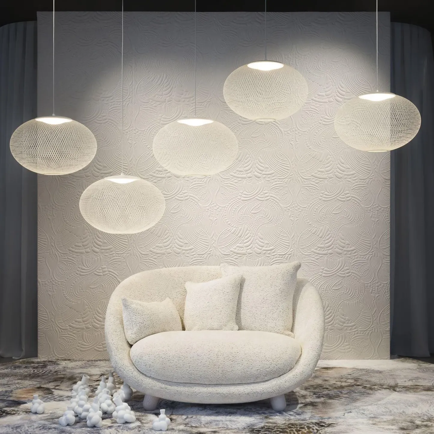 Hailie Moderne Métal Verre Suspensions Chambre à Coucher Salon