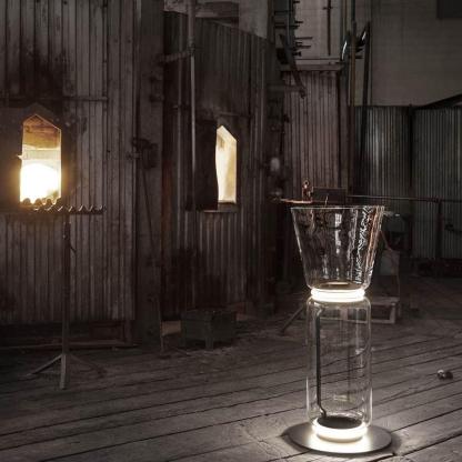 Axis Bamboo Glass Floor Lamp