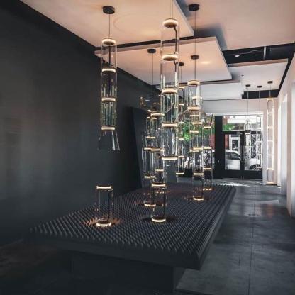 Axis Bamboo Glass Floor Lamp