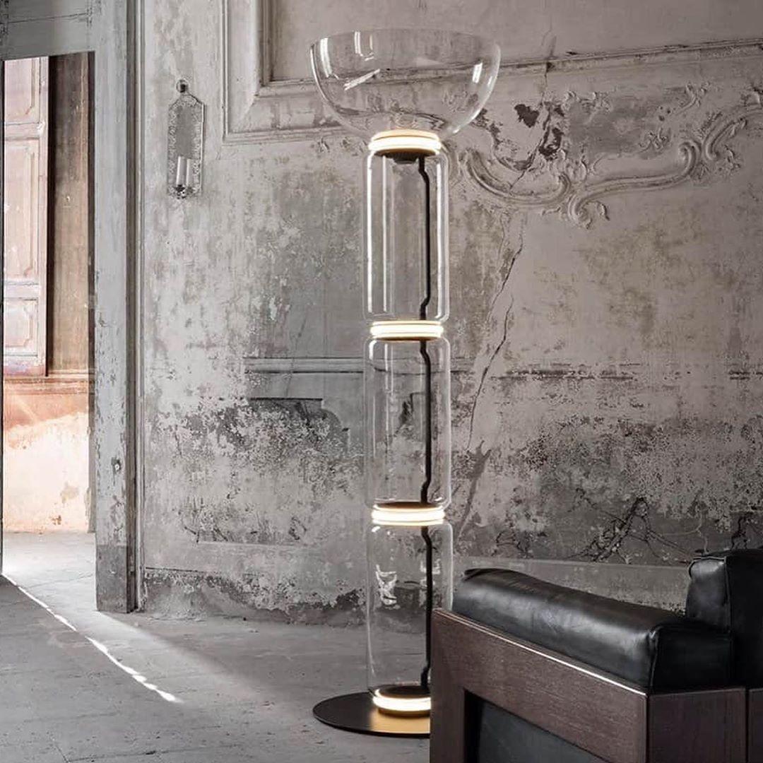 Axis Bamboo Glass Floor Lamp