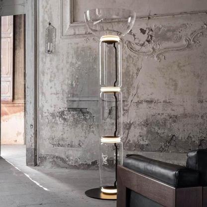 Axis Bamboo Glass Floor Lamp