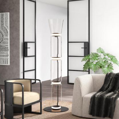Axis Bamboo Glass Floor Lamp