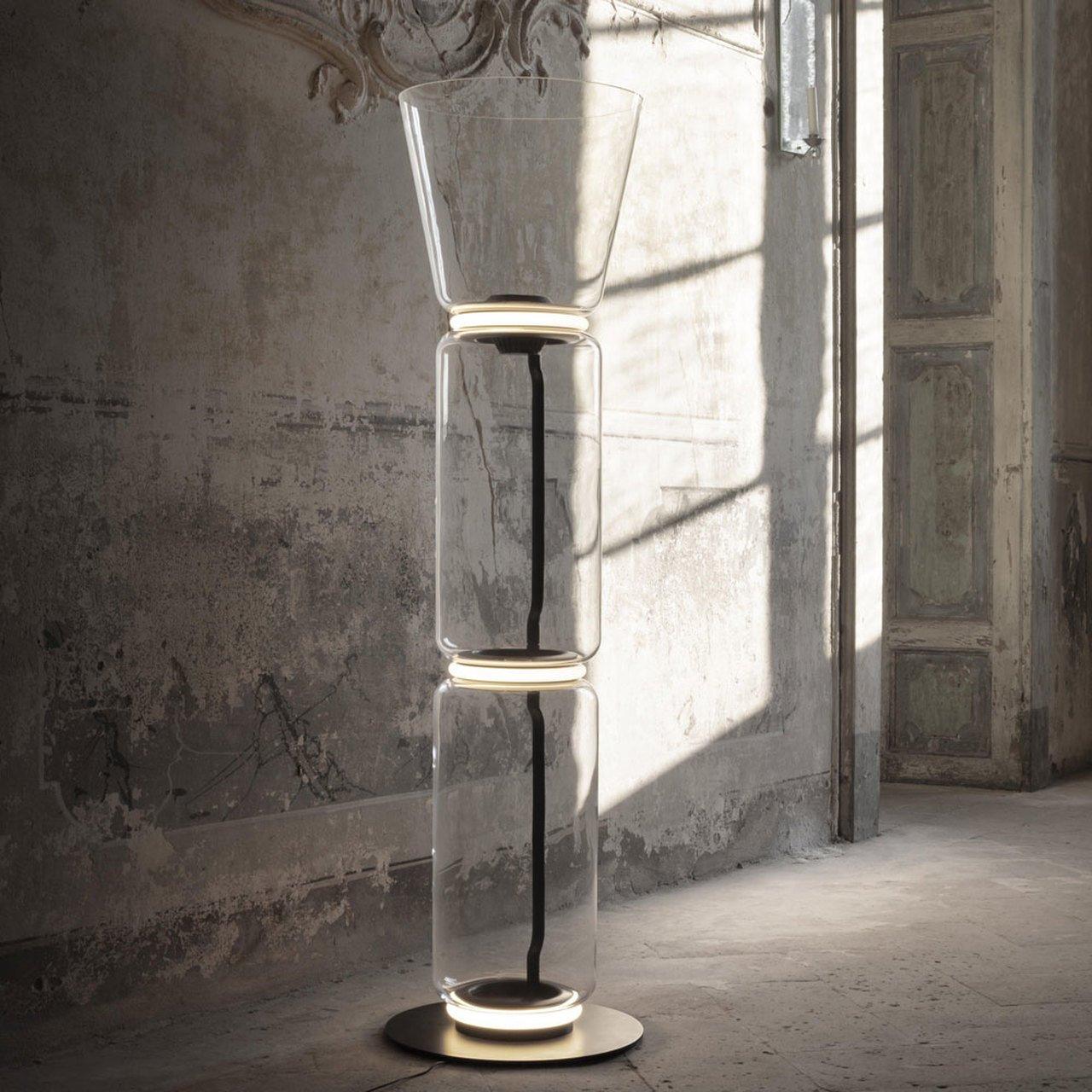 Axis Bamboo Glass Floor Lamp