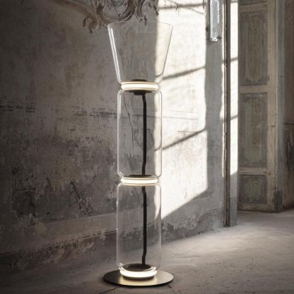 Axis Bamboo Glass Floor Lamp