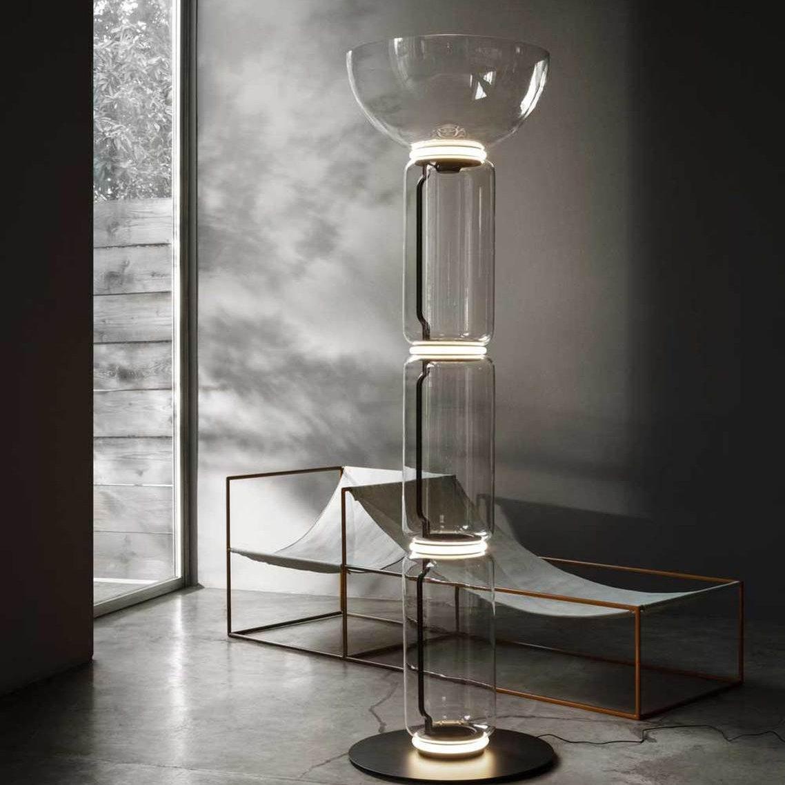 Axis Bamboo Glass Floor Lamp