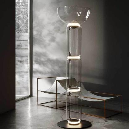Axis Bamboo Glass Floor Lamp