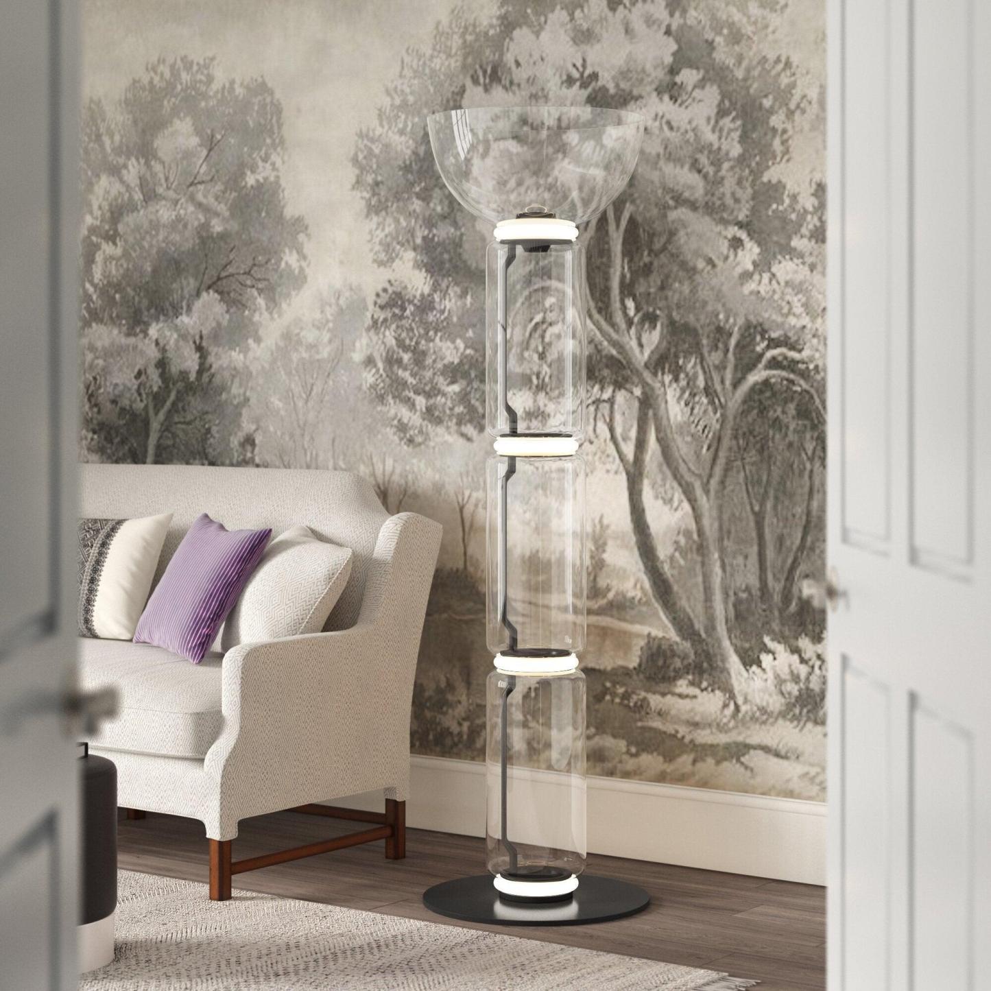 Axis Bamboo Glass Floor Lamp