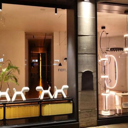 Axis Bamboo Glass Floor Lamp