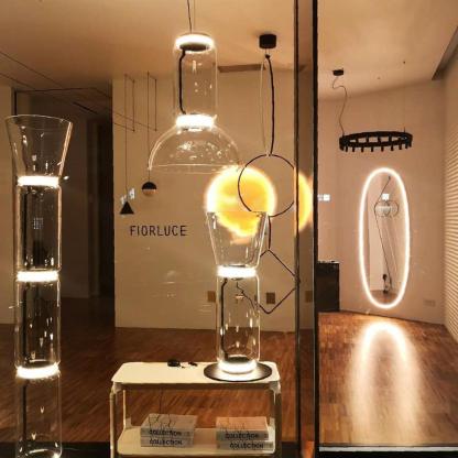 Axis Bamboo Glass Floor Lamp