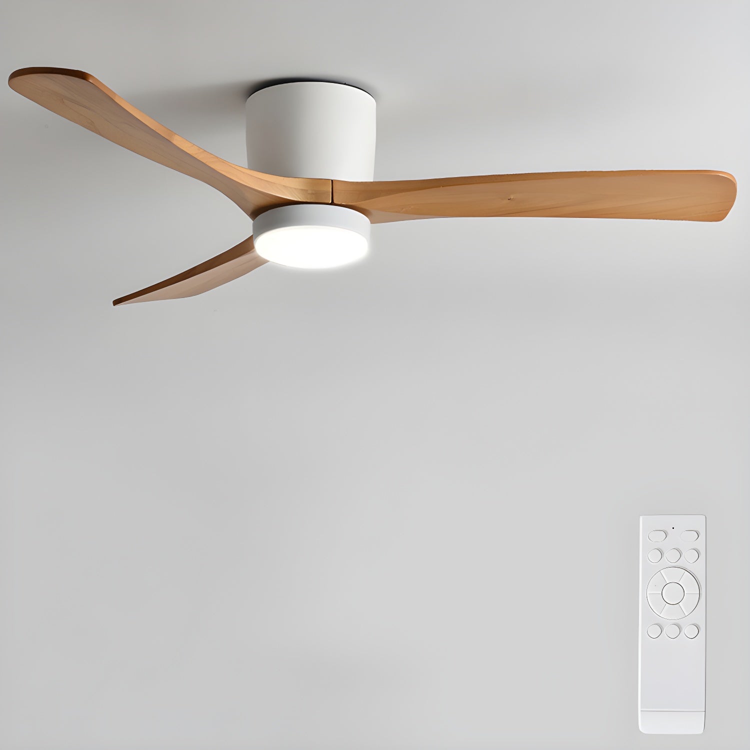 Ventilateur de plafond nordique en bois Ezra avec lumière - Neutralighting