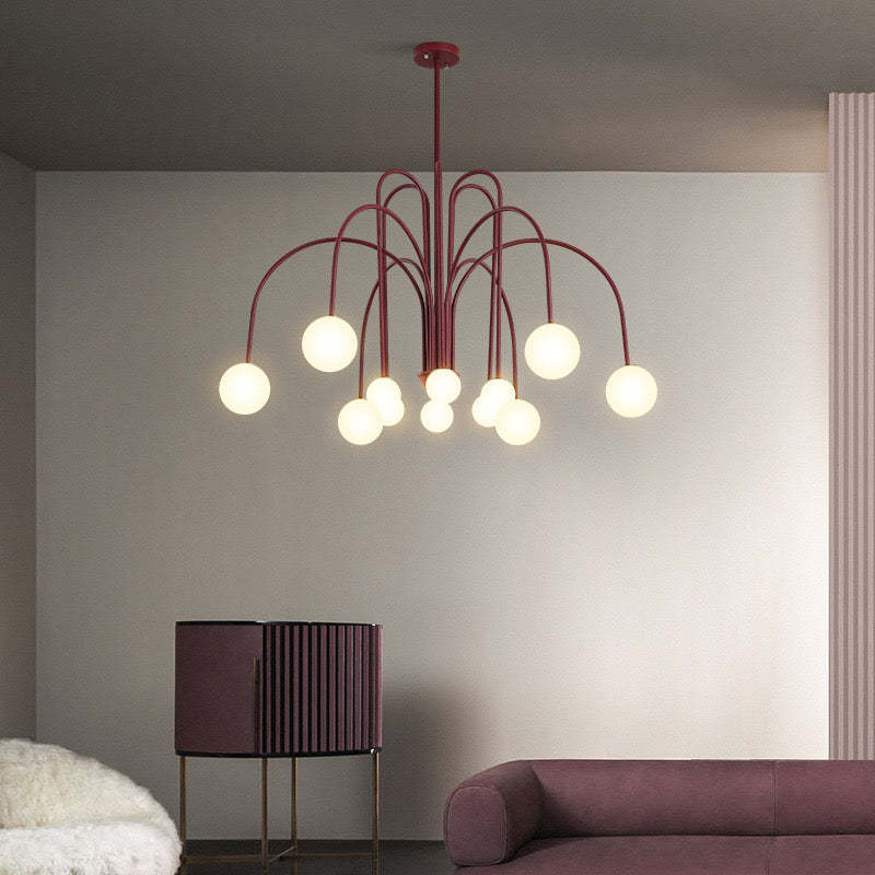 Avi Suspension Multi Simple, Métal/Verre, Noir/Rouge/Or, Chambre à Coucher/Salon