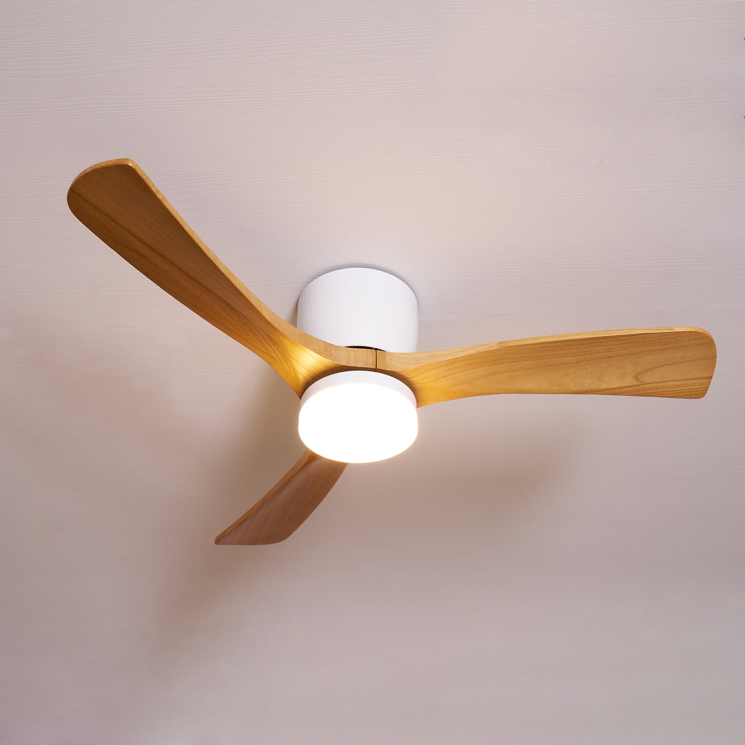 Ventilateur de plafond nordique en bois Ezra avec lumière - Neutralighting
