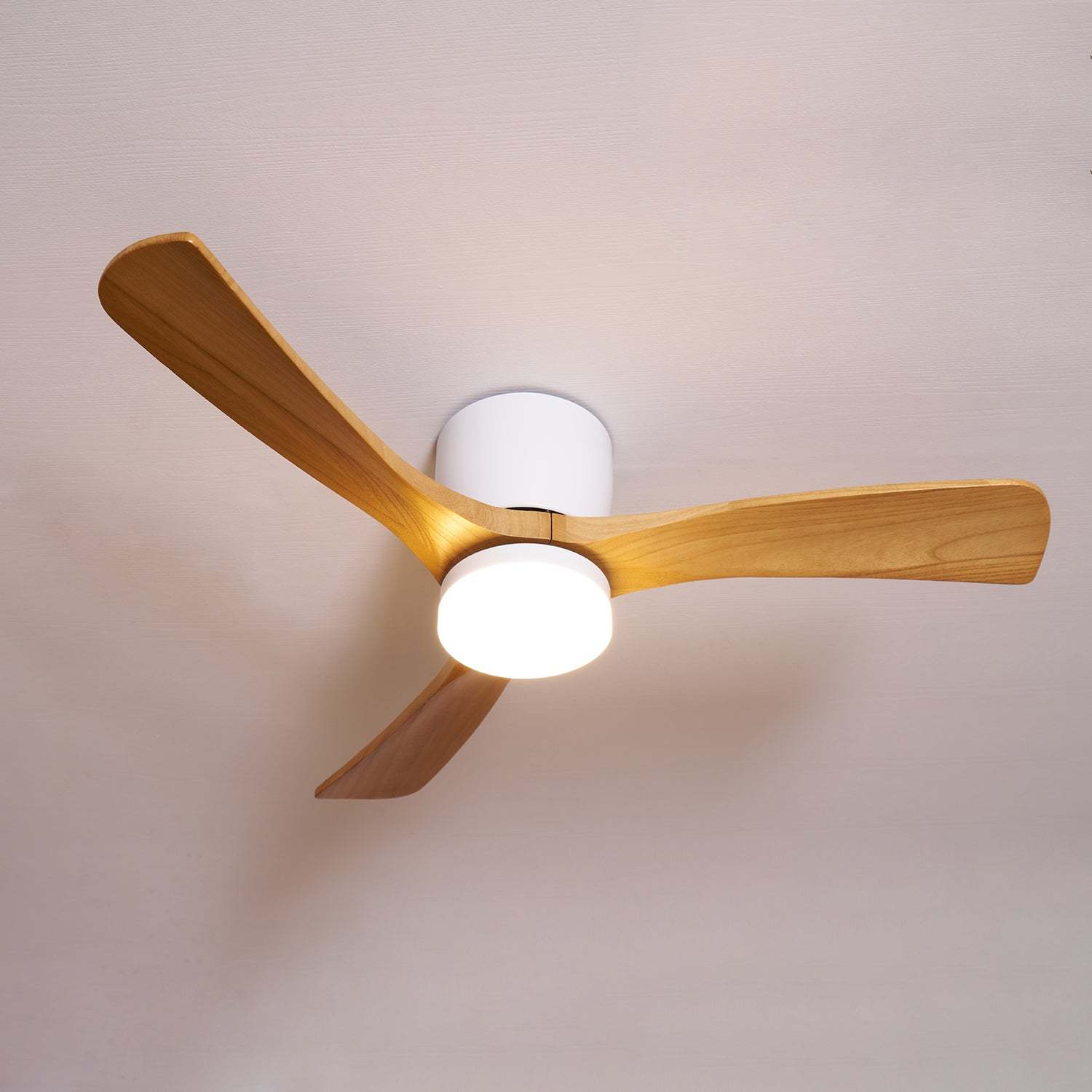 Ventilateur de plafond nordique en bois Ezra avec lumière - Neutralighting