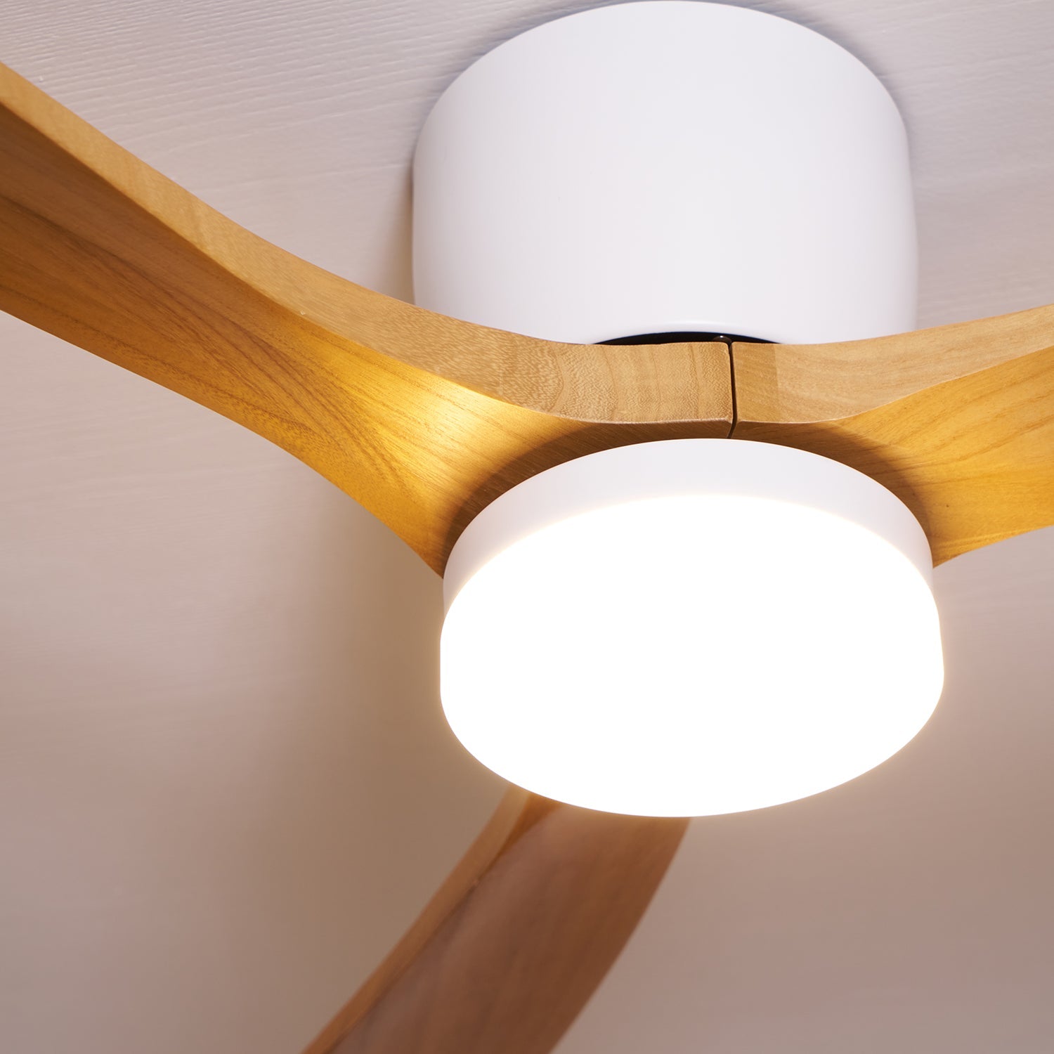 Ventilateur de plafond nordique en bois Ezra avec lumière - Neutralighting