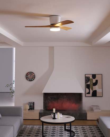 Ventilateur de plafond nordique en bois Ezra avec lumière - Neutralighting