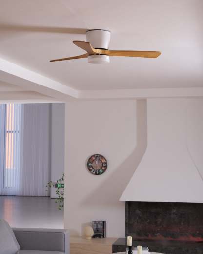 Ventilateur de plafond nordique en bois Ezra avec lumière - Neutralighting