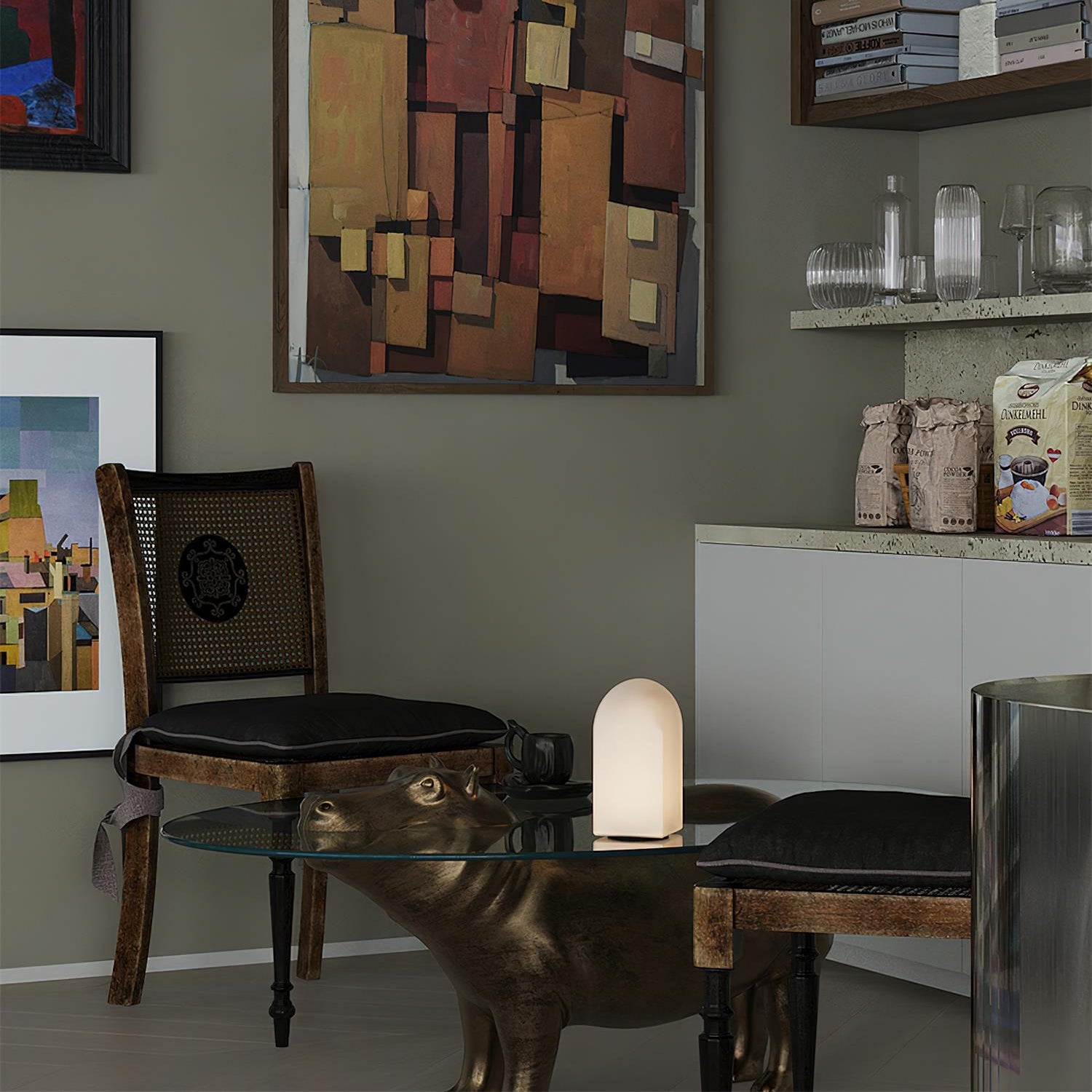 Axis White Geometric Table Lamp