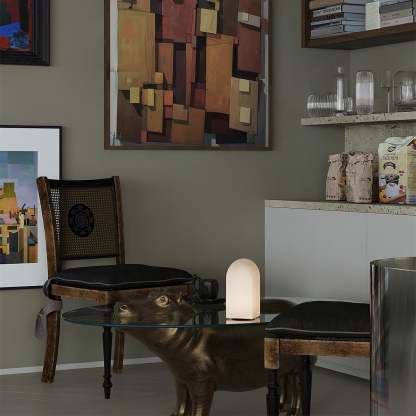 Axis White Geometric Table Lamp