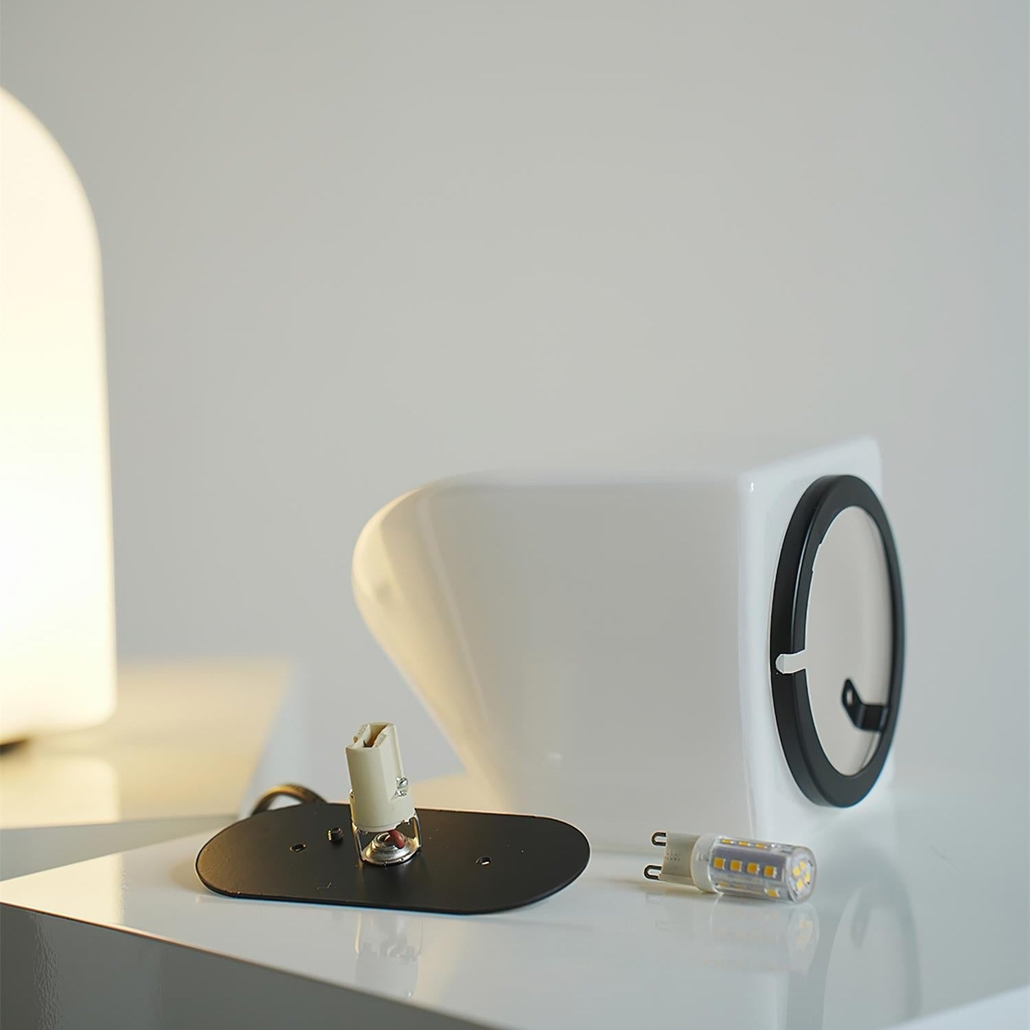 Axis White Geometric Table Lamp