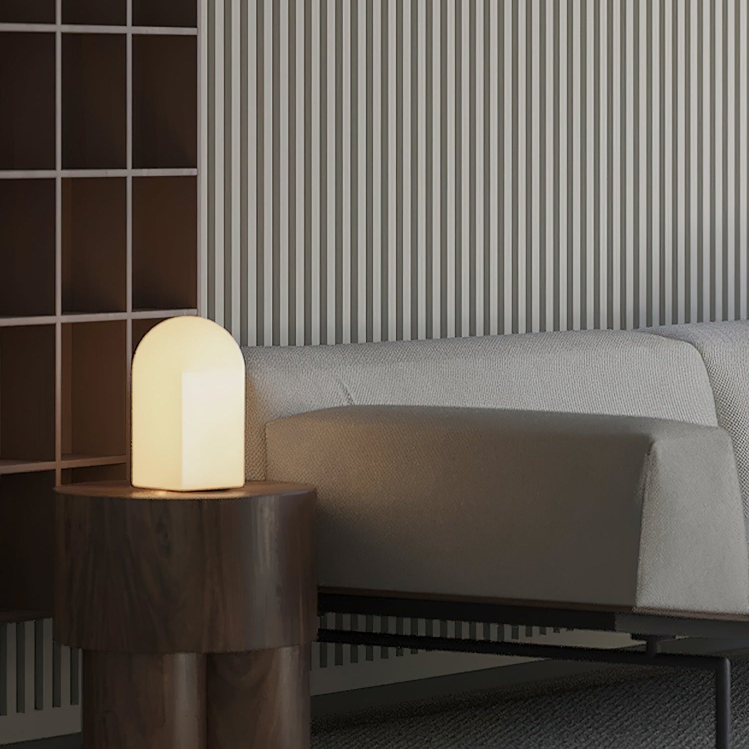 Axis White Geometric Table Lamp