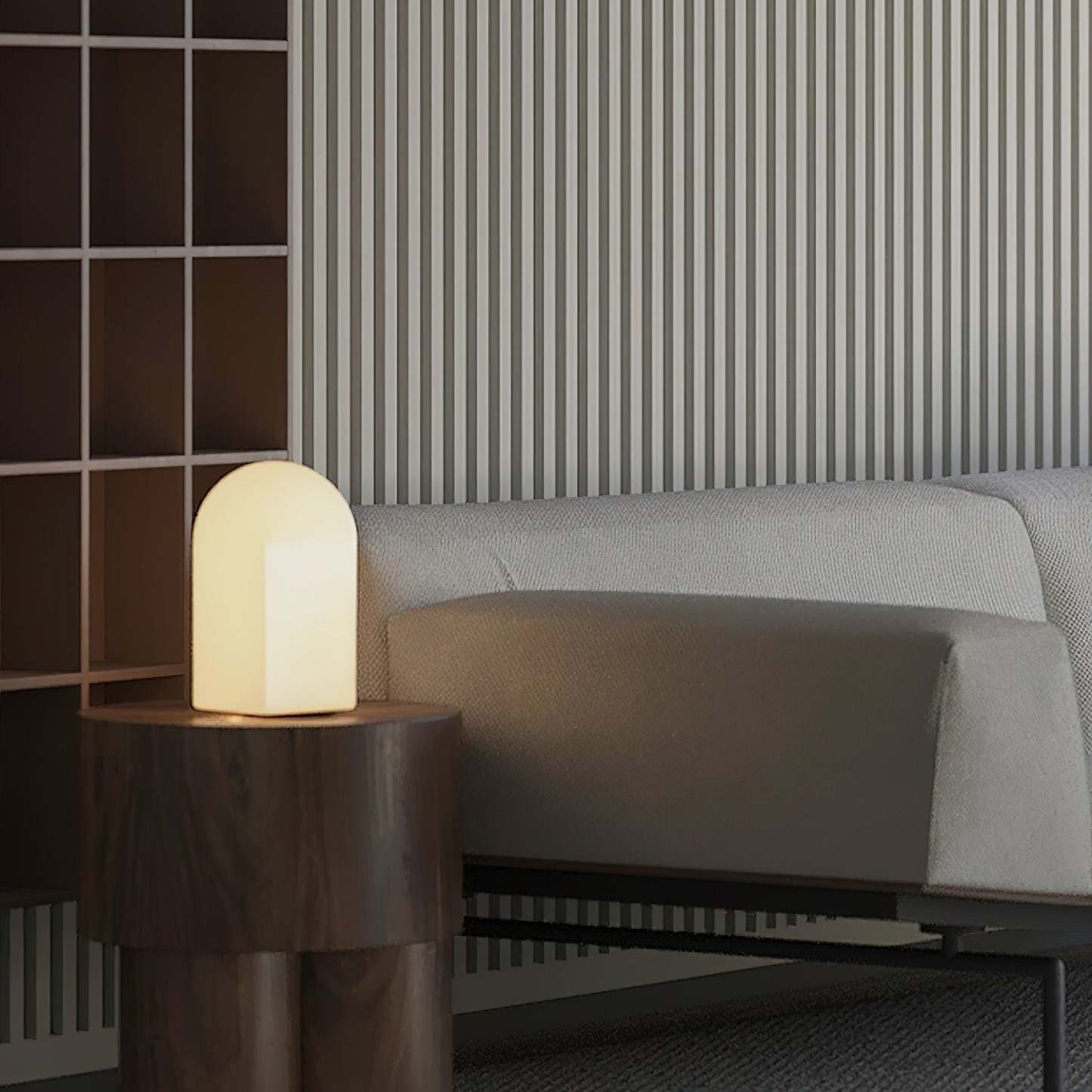 Axis White Geometric Table Lamp