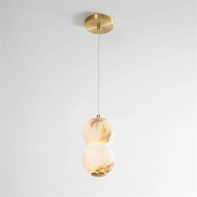 Jade Moderne Rond Métal Albâtre Suspension Nuances Chambre à Coucher
