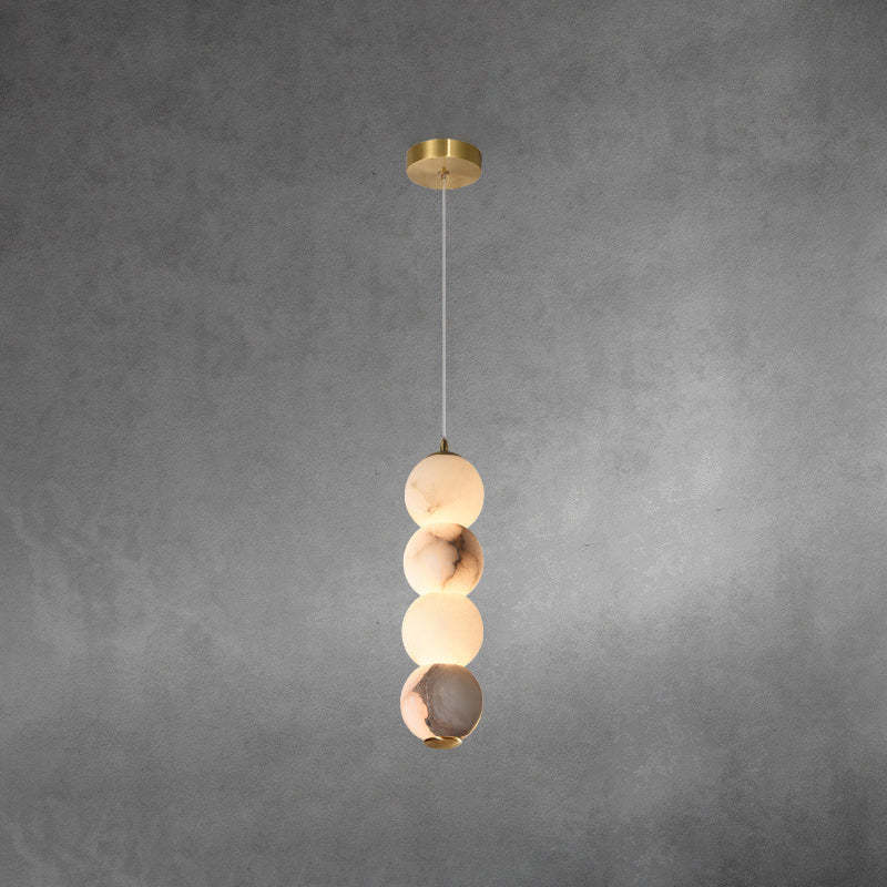 Jade Moderne Rond Métal Albâtre Suspension Nuances Chambre à Coucher